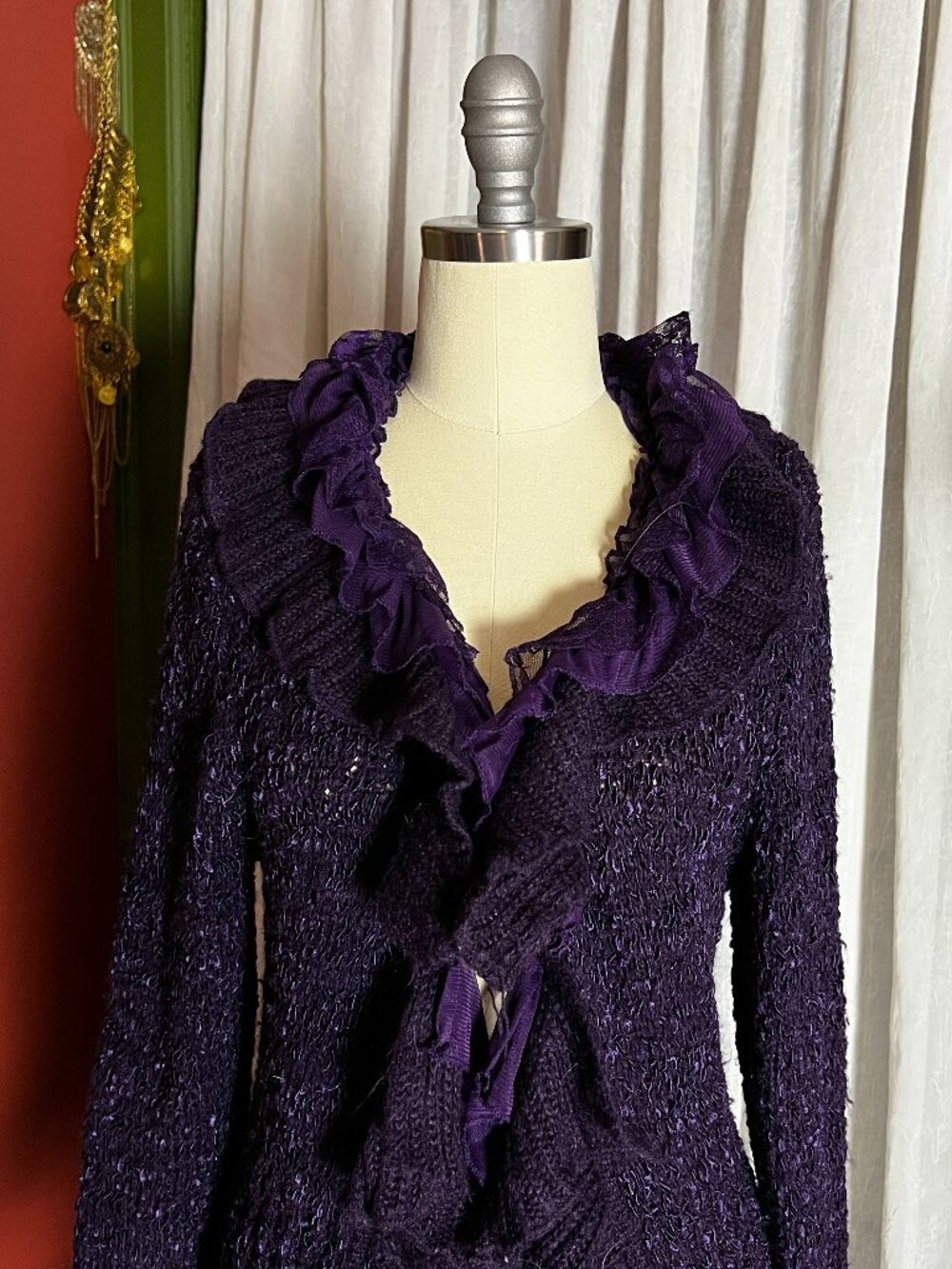 Purple Knit Ruffle duster - Picture 10 of 16